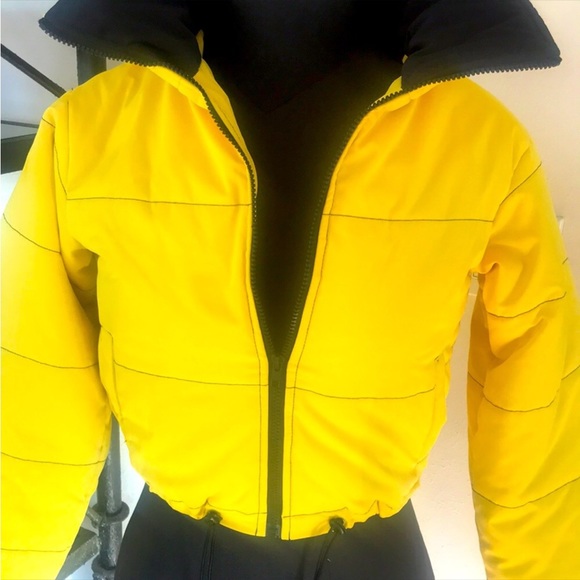 I.AM.GIA Road Warrior "Kill Bill" Yellow & Black Puffer Jacket Bomber Coat Sz Md - Picture 6 of 10